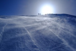 etna volcano snow ski touring clouds wind