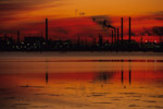 porto marghera industrial plant sunset venice